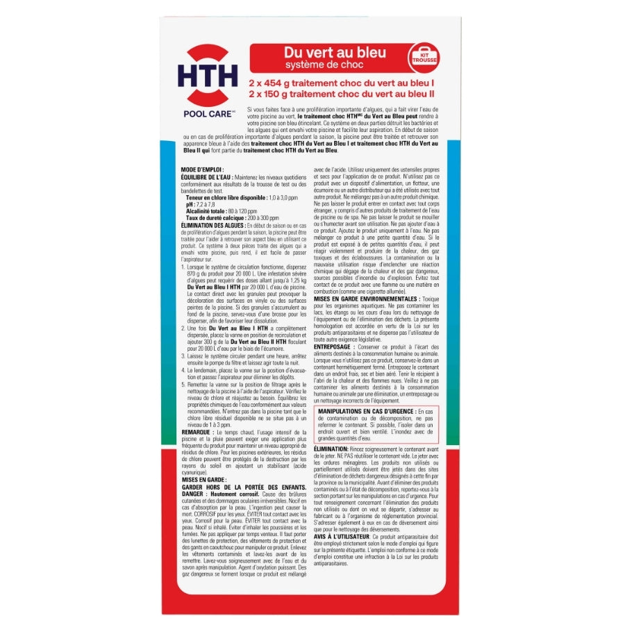 Kit de traitement de choc HTH™ du vert au bleu