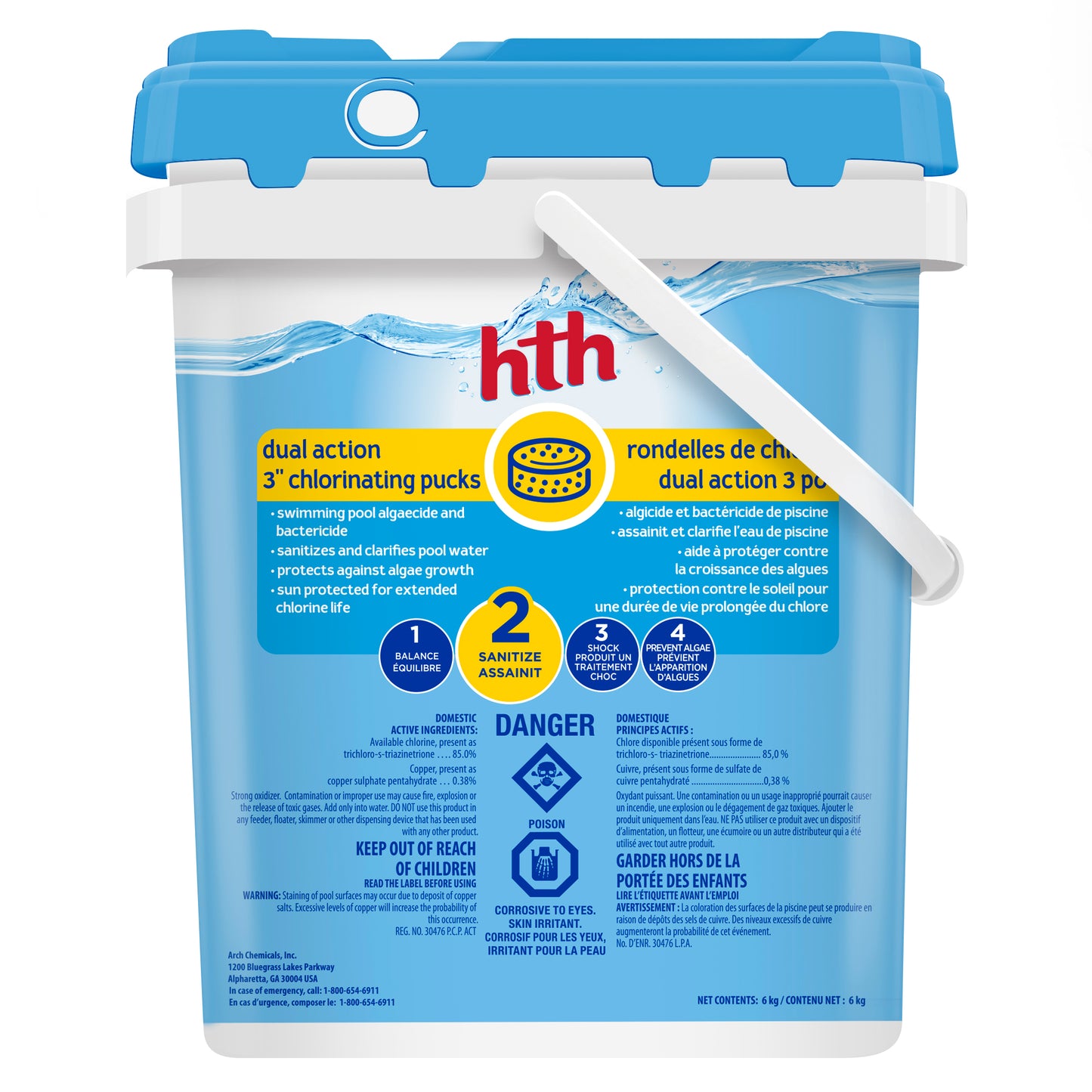 hth® dual action 3" chlorinating pucks